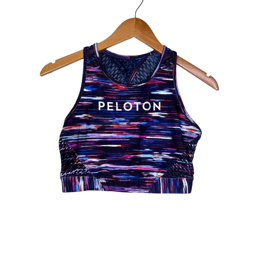 Wear It To Heart Sports Bra Womens Large Multicolor Peloton Racerback Mesh